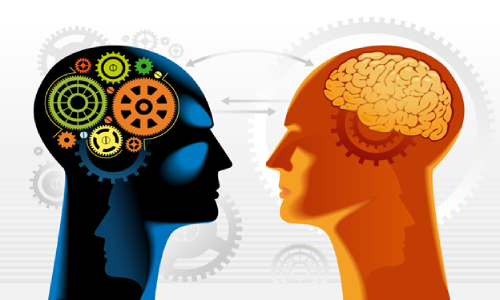 human and robot profiles face to face