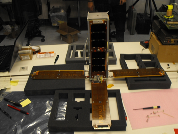 Microsatellite deployed in the lab
