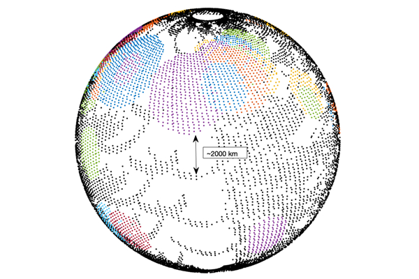 Earth covered in dots