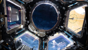 View of space inside the international space station