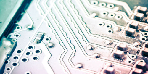 Close-up shot of a microchip