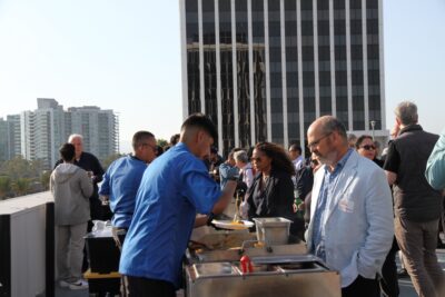 Guest getting served food