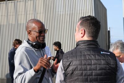 Guest with headphones on