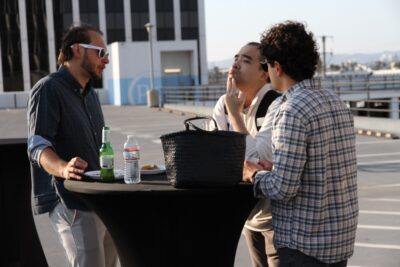 Guests eating at a table
