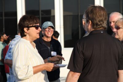 Kristina Lerman speaking to guests