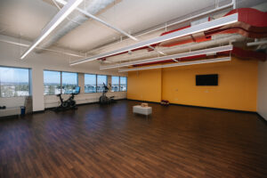 Modern office interior with workspaces