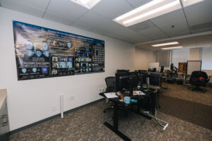 Interior view of an office building