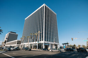 Exterior view of the MDR building with a clear blue sky