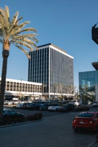 Exterior view of the MDR building with a clear blue sky