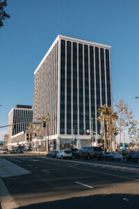 Exterior view of the MDR building with a clear blue sky